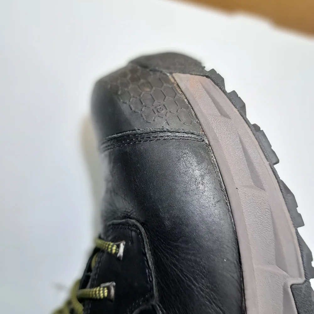 Ace Waterproof Black Leather Work Boots - EH Rated Safety Toe For Men Size 12